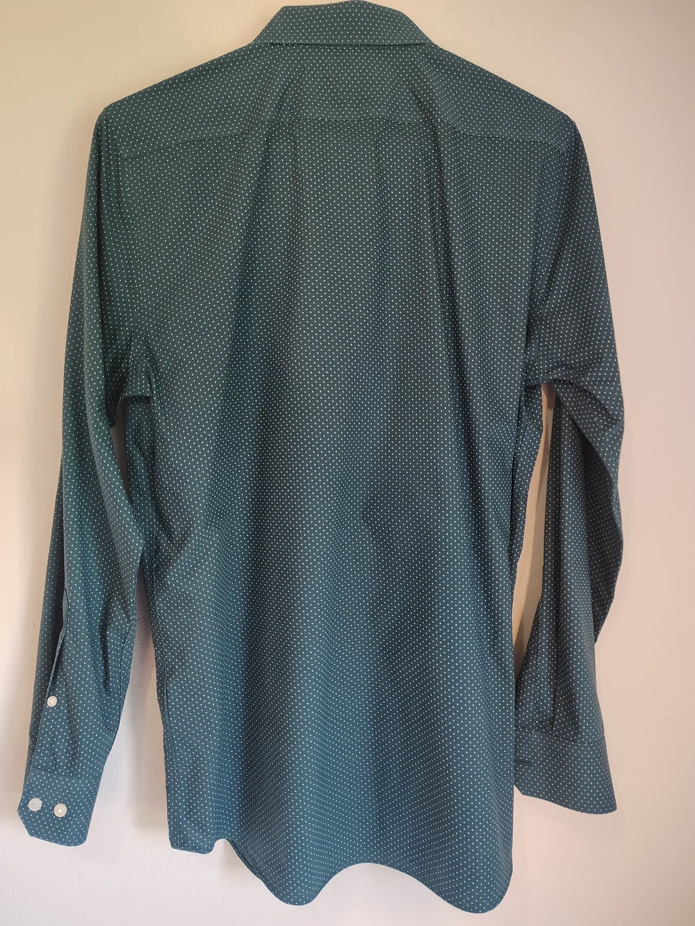 Banana Republic Mens Teal Microdot Dress Shirt Slim Fit Medium
